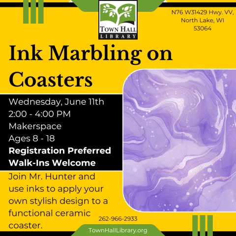 Ink Marbling on Coasters